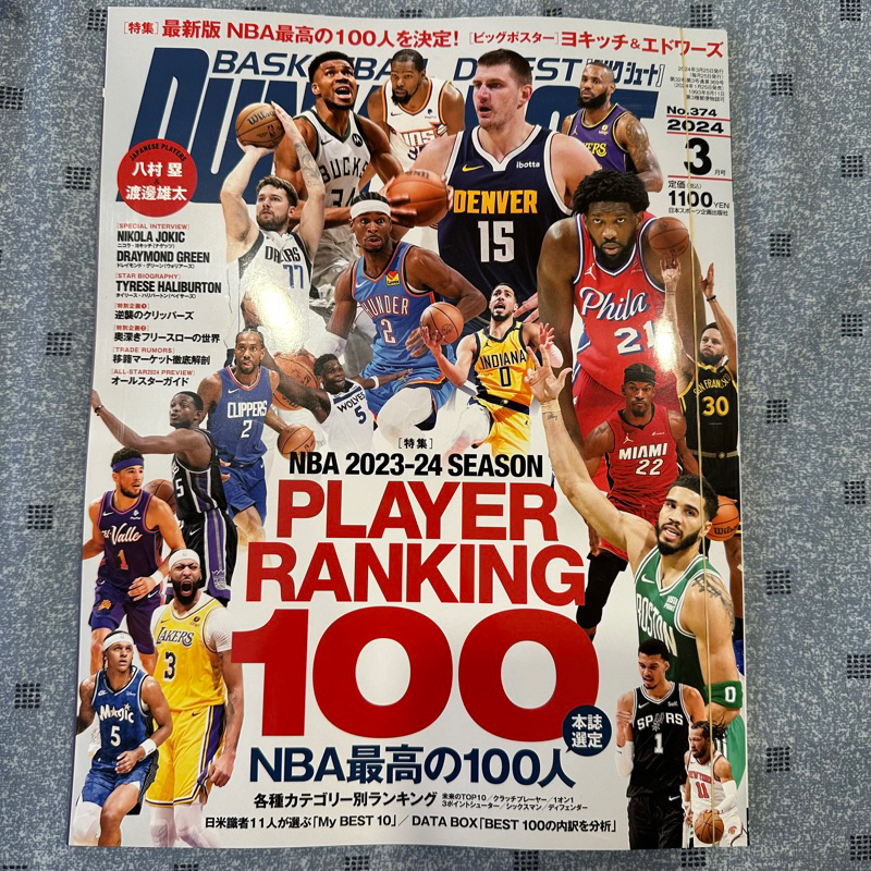 現貨 全新附海報 日本DUNK SHOOT 3月號/2024 ダンクシュート NBA雜誌