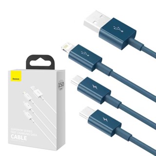 【倍思Baseus】優勝系列 一拖三充電線 USB三合一充電線 蘋果/安卓/Type-C充電 快充線