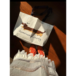 臘腸狗 巧奶 巧奶臘腸白色防水購物袋 有實拍影片 環保購物袋