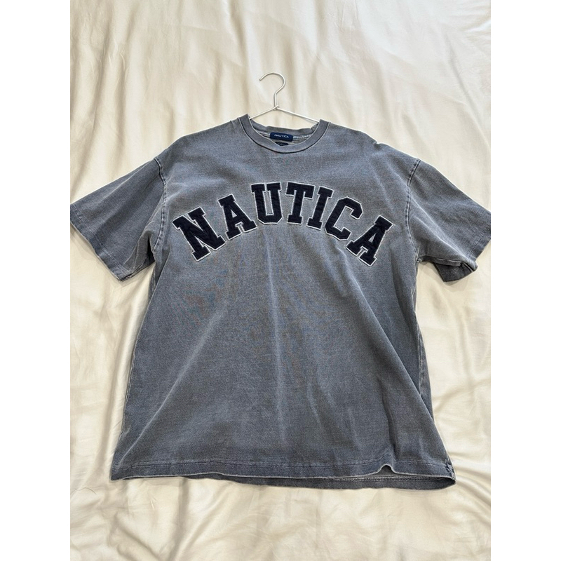 NAUTICA Pigment Dyed TOO HEAVY Arch Logo 水洗 短T M號