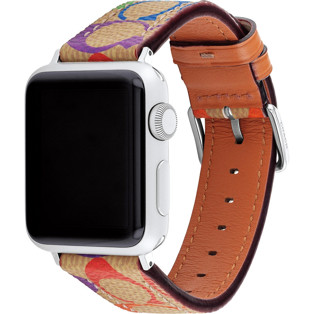 COACH Apple Watch 錶帶 38/40/41mm 適用 皮錶帶- 彩色C字(不含手錶)