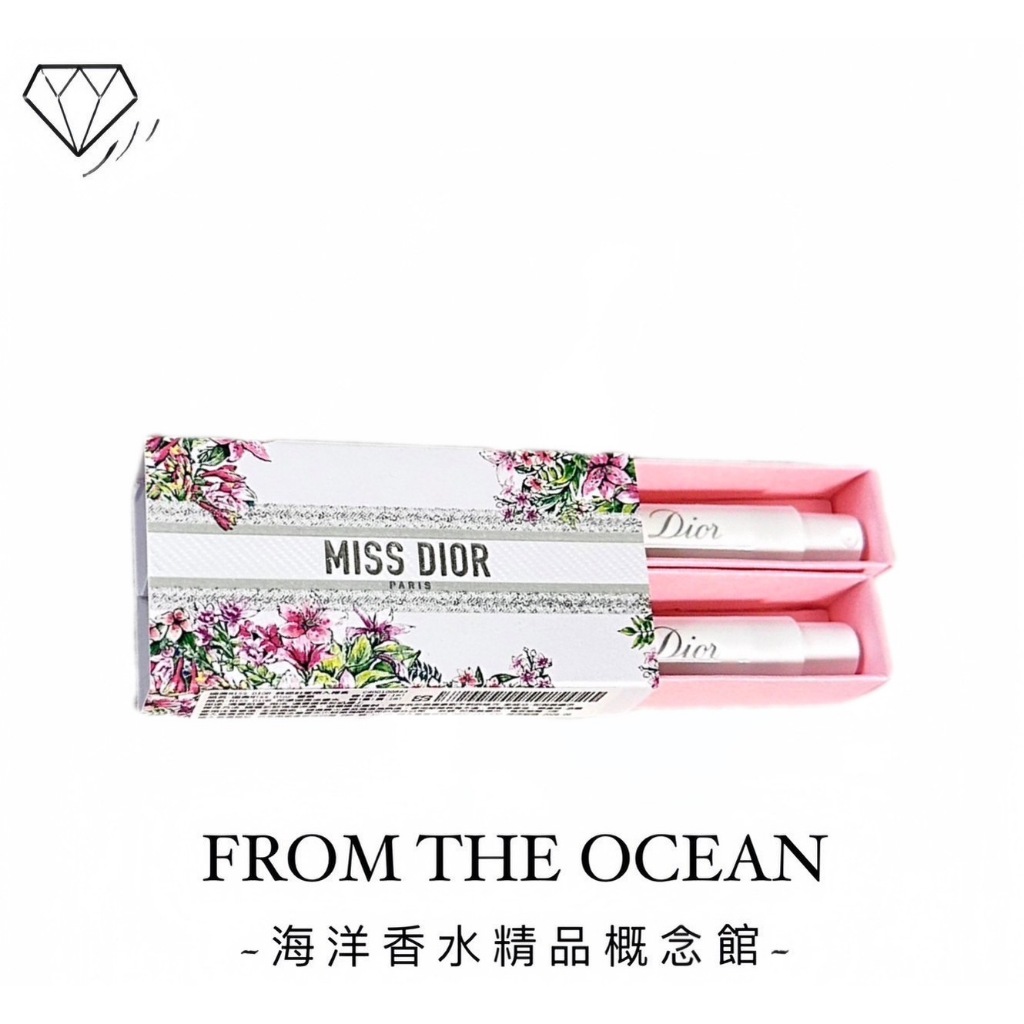 【台灣專櫃貨】迪奧 Miss Dior 親吻針管兩入禮盒1ML*2入(花漾迪奧淡香水+Miss Dior香氛)