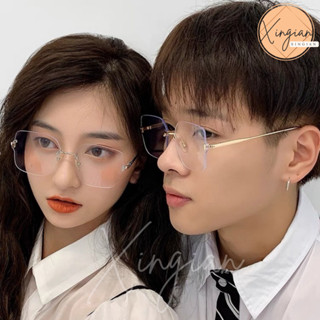 👓情侶無框款平光鏡👓 小紅書流行同款 素顏神器 平光眼鏡 無度數 新款眼鏡 明星網紅網美同款 文青學生 日韓系風格