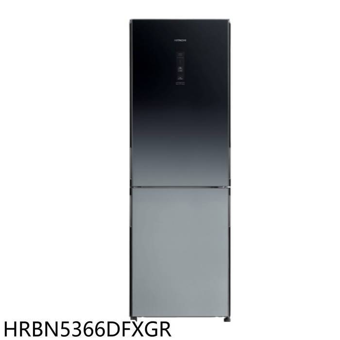日立家電【HRBN5366DFXGR】313公升雙門HRBN5366DF漸層琉璃黑冰箱(含標準安裝)