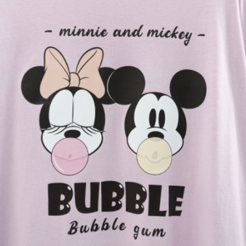 𝘀𝗵𝗶𝗻𝘆𝗶𝗶𝗶現貨 米奇米妮吹泡泡T恤 中長版 短袖上衣 女生 可愛 流行女裝 泡泡糖 休閒寬鬆 迪士尼