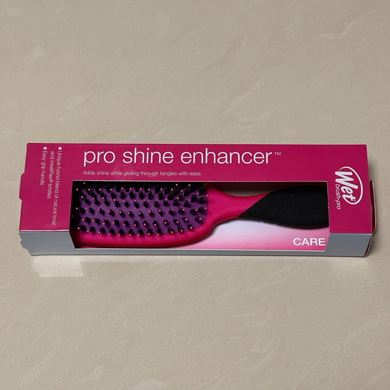 Wet Brush Pro Shine Enhancer 解纏結梳 乾濕兩用梳 增強光澤 鬃毛梳 輕鬆梳理糾結 方型梳