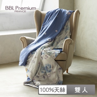【BBL Premium】100%天絲印花鋅力綿涼被(心動藍玫瑰)｜品牌旗艦店 四季可用 雙人