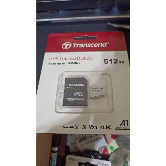 Transcend 創見512GB USD300S microSDXC UHS-I U3(V30/A1)記憶卡,附轉卡