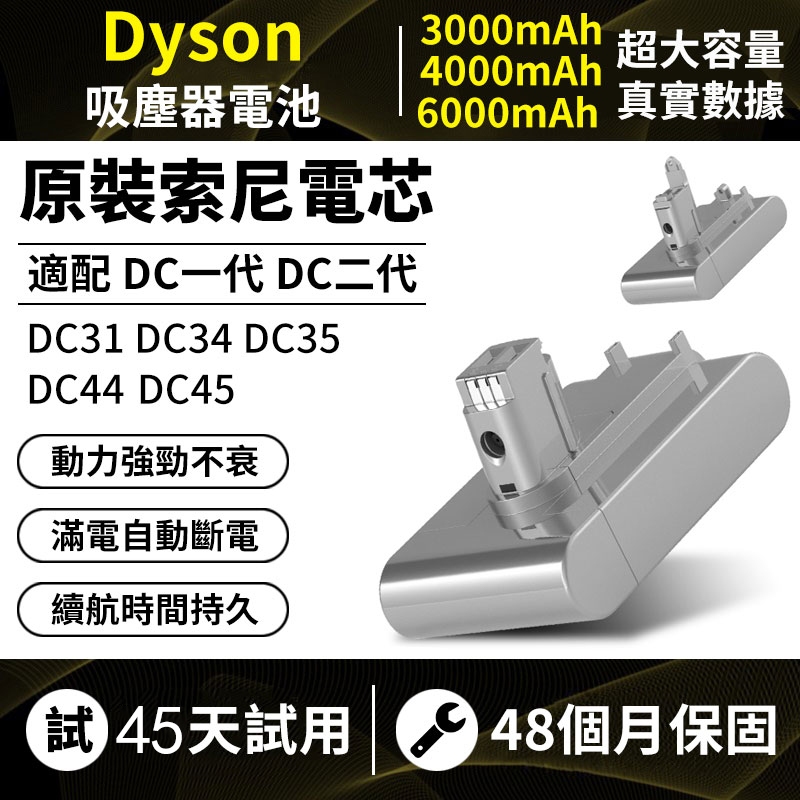 現貨 dyson電池【保固48個月】戴森電池認證BSMI：R3G046 DysonDC35/DC45/DC31吸塵器電池