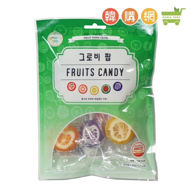 韓國Groovy Pop 綜合水果風味棒棒糖50g(5入)【韓購網】FRUITS CANDY