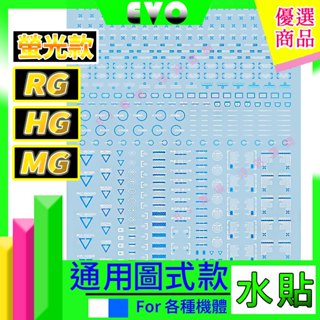 RJ 現貨 鋼彈 模型 EVO 螢光 水貼 RG HG MG 通用 警告 UC 勢力 軍事 標示 seed 鋼彈W 水貼