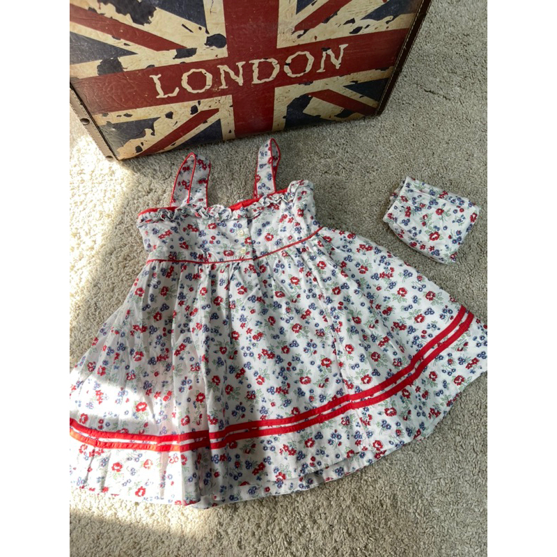 美國🇺🇸POLO Ralph Lauren 女嬰 雙層棉質碎花洋裝附同款小褲 80cm