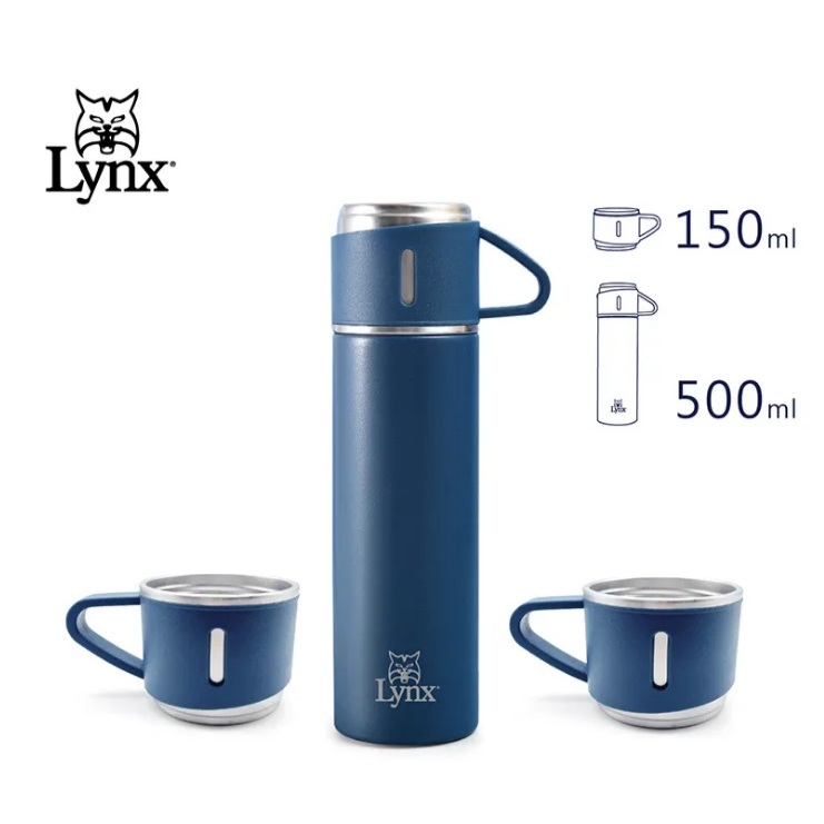 Lynx】保溫瓶分享杯組-一瓶三杯(瓶500ml 杯150ml) LY-1792