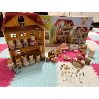 二手 森林家族 三層別墅 3 story house gift set 含圖中所有配件/原廠外箱
