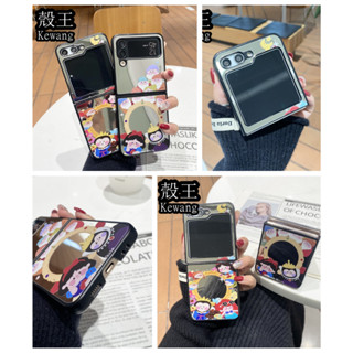 鏡面鬼臉公主SAMSUNG Galaxy三星zflip5手機殼 三星Z Flip3 Zflip4 zflip6摺疊手機殼