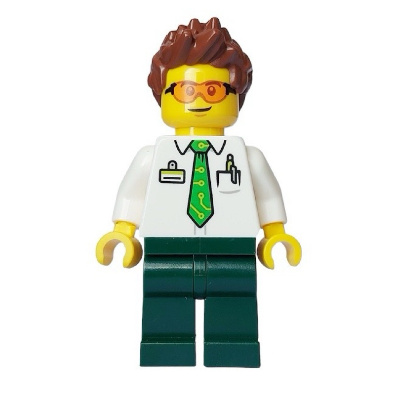 LEGO 樂高 60380 綠色 領帶 上班族 單人偶 全新品, 城市系列 市區 街景 電動車騎士