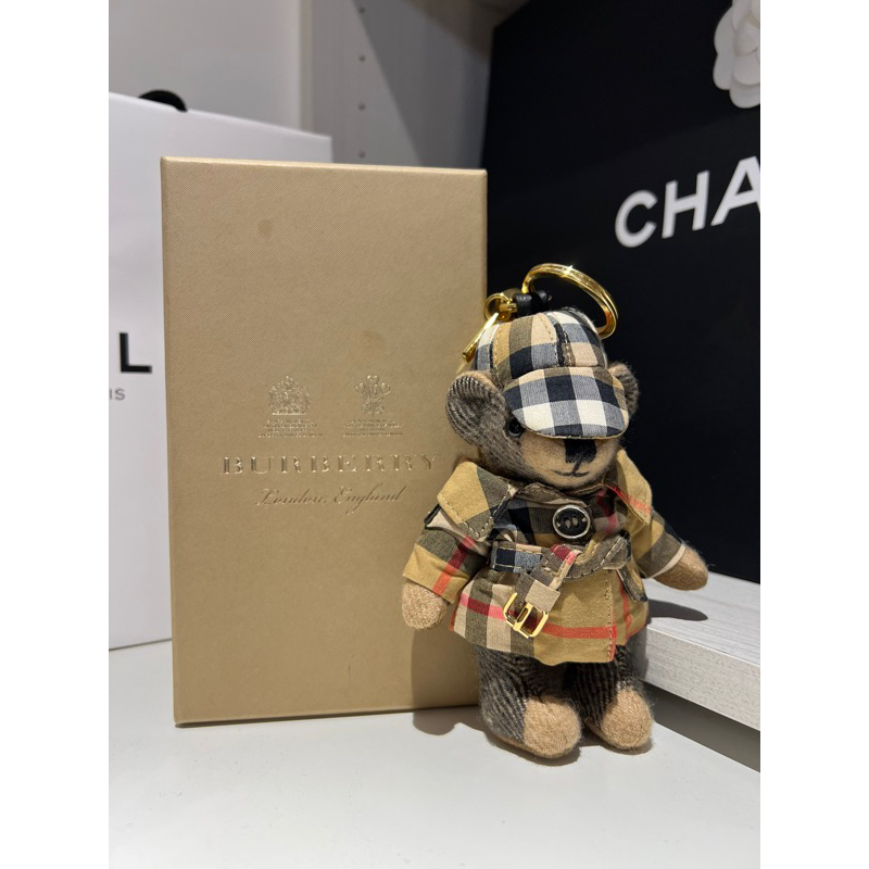 ⛔️保留⛔️Burberry 風衣熊 格紋帽 報童帽 吊飾🐻