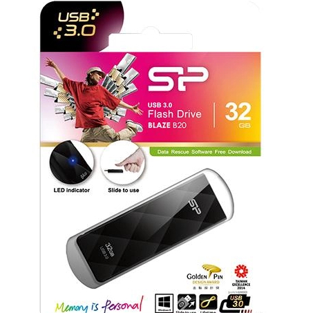 【全新】Silicon Power Blaze B320 USB3.0 32GB 隨身碟 金屬黑 廣穎電通 特價 出清
