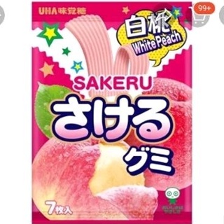 日本 UHA 味覺糖 撕吧 水蜜桃軟糖 水果軟糖 手撕軟糖 32.9g 即期