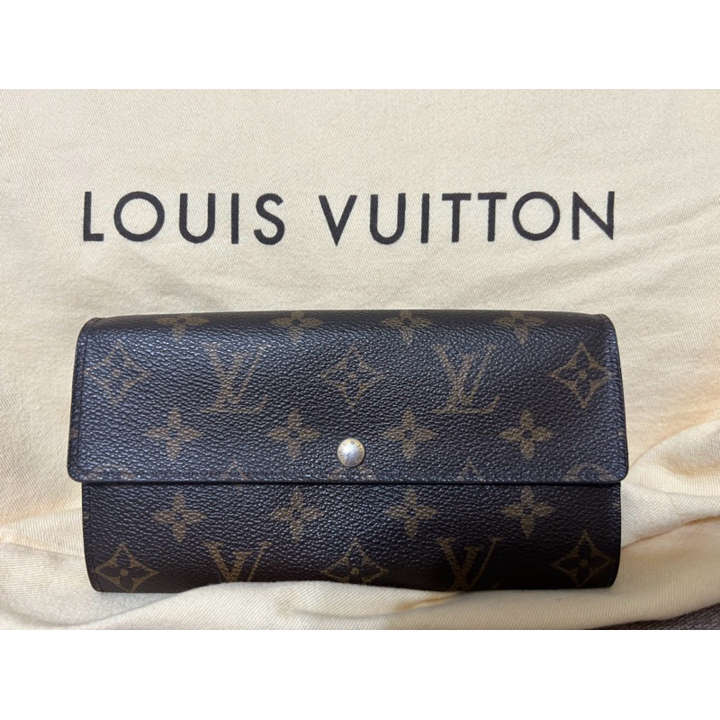 二手～LV Louis Vuitton 路易威登M61734 monogram 經典款 發財長夾 棕色 經典 老花 信封