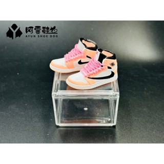 【阿雲】AJ1 粉 倒勾 迷你鞋子模型 立體球鞋 迷你鞋模牆鞋禮盒 購買皆附展示盒