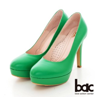 【bac】純真童話-羊皮霧面素雅高跟鞋 - 綠色