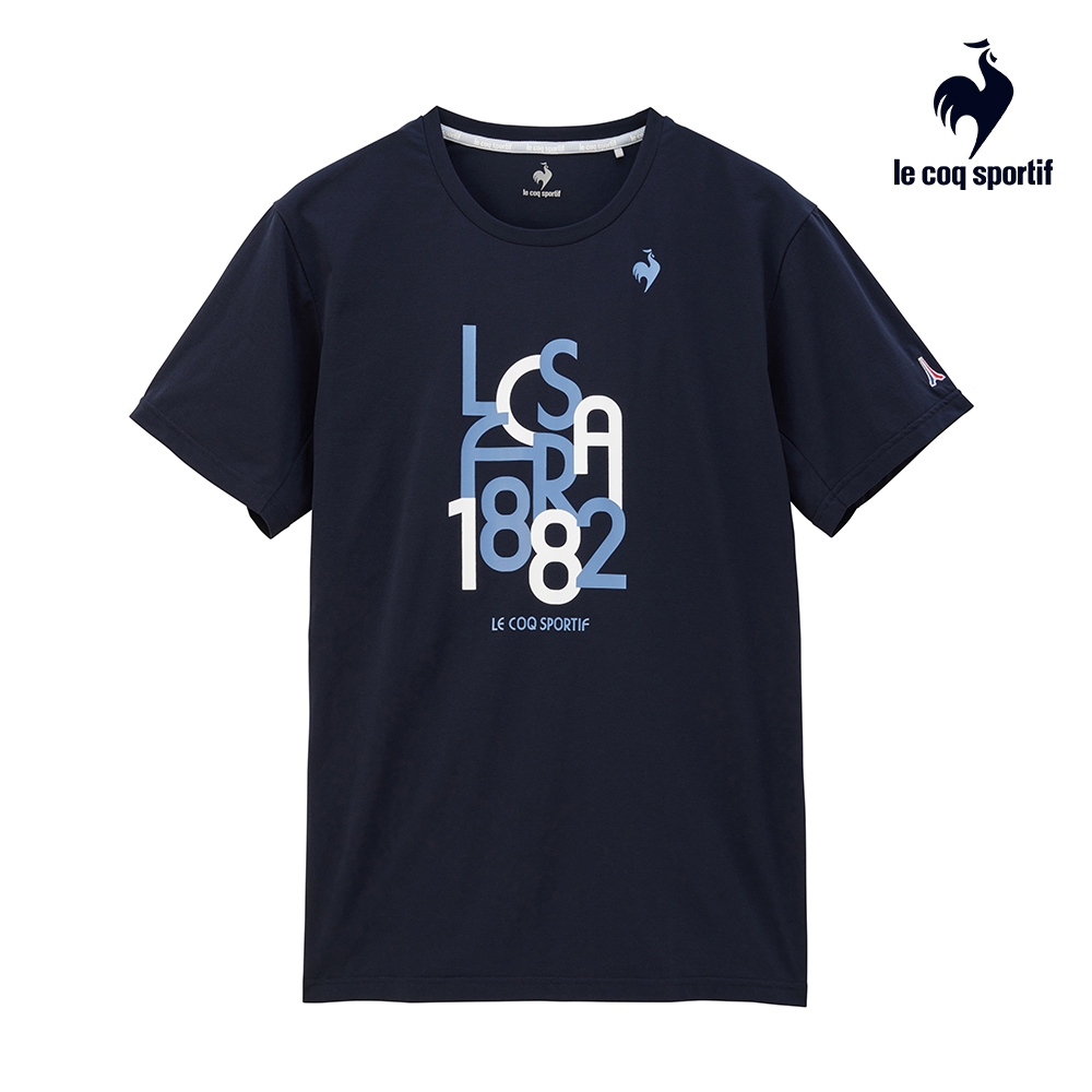 【LE COQ SPORTIF 法國公雞】運動基礎短袖T恤-男款-藏青色-LJT21501