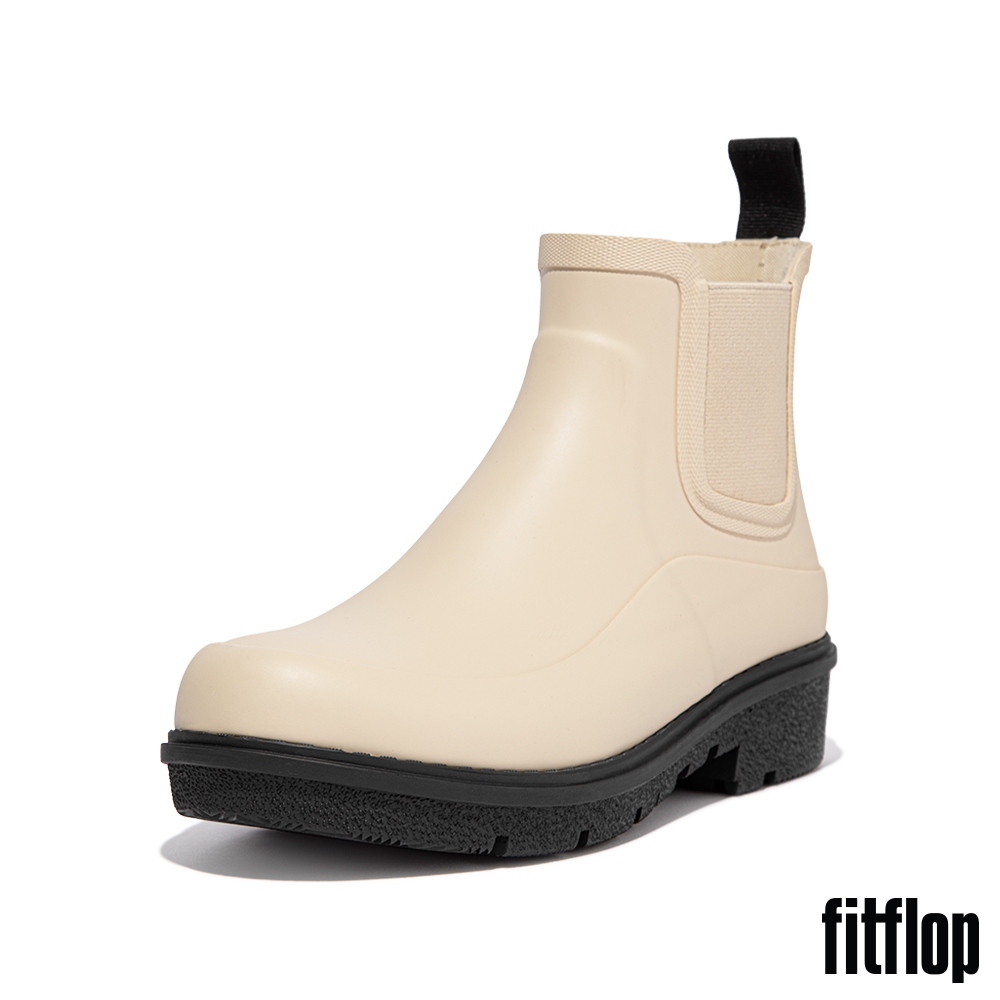 【FitFlop】WONDERWELLY CONTRAST SOLE CHELSEA BOOTS撞色雨靴-女(奶油白黑色