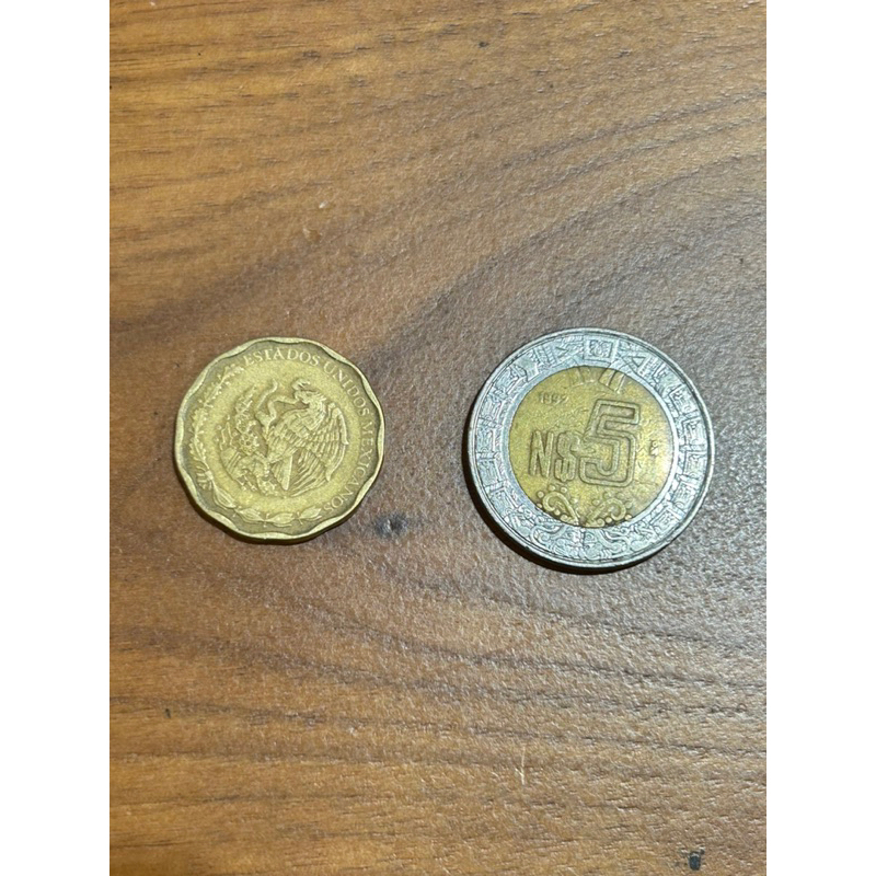【H2Shop】墨西哥 國外錢幣 硬幣 50分 Centavos 5元新比索pesos MEXICO 雙色幣 紀念性收藏