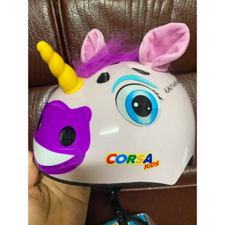 全新 corsa 兒童 自行車安全帽 獨角獸 造型安全帽 平衡車 滑步車 溜冰 滑板可用