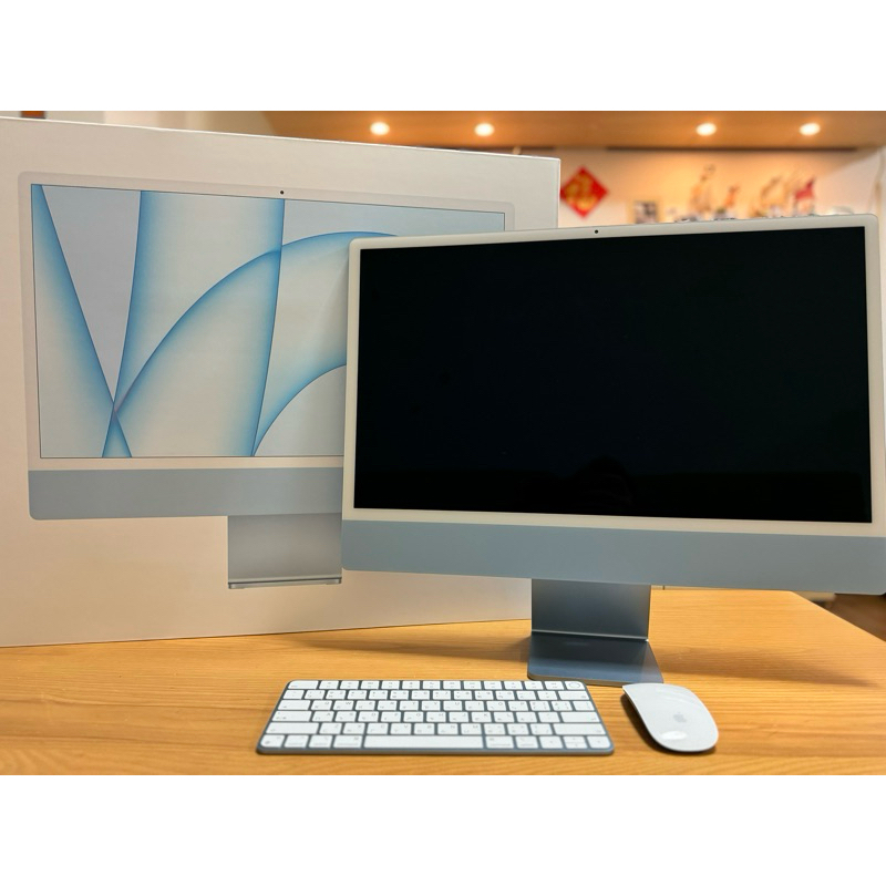 （不議價）iMac 24吋 M1 2021 8g+256g 藍色 極新無傷