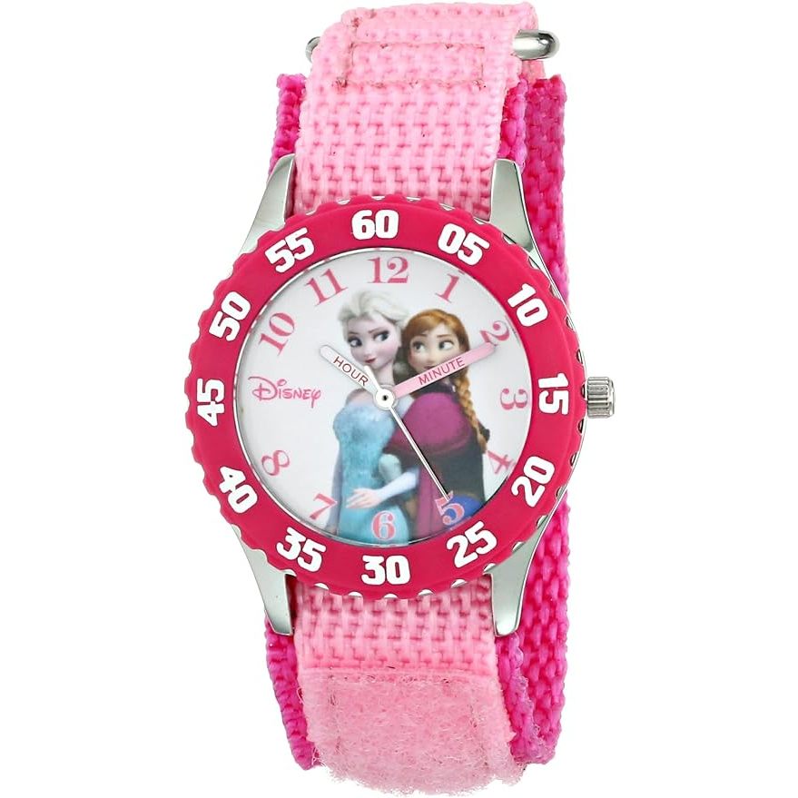 HappyHour:  美國正品 迪士尼 冰雪奇緣 艾莎安娜 時間指針學習石英錶 兒童手錶