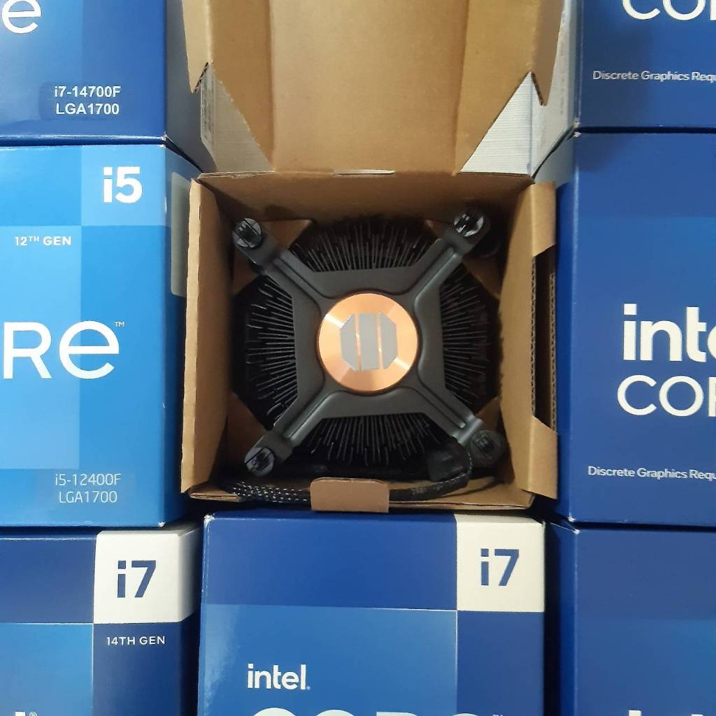 全新原廠 Intel CPU 銅底散熱器 風扇 12代~14代 i3 i5 i7 1700腳位 (附彩盒內無CPU)