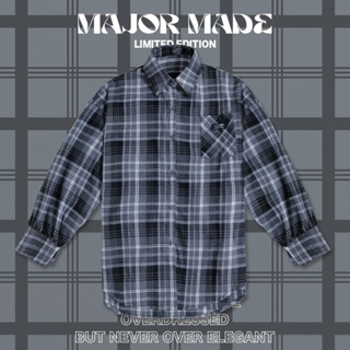 【MAJOR MADE】小標口袋格紋翻領襯衫