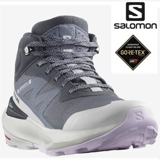 特價 Salomon ELIXIR ACTIV Goretex 中筒登山鞋 L47457400 墨黑/冰河灰/紫