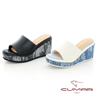 【CUMAR】輕量化異材質厚底坡跟拖涼鞋724-005