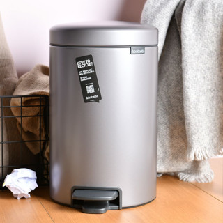Brabantia Newicon 時尚腳踏式垃 緩降垃圾桶 北歐垃圾桶 廁所垃圾桶 垃圾桶12L 香檳金 [美學生活]