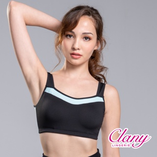 可蘭霓Clany MIT吸濕排汗透氣涼感減壓寬肩帶 M-Q/2XL運動內衣 黑色 6966-63 大尺碼 舒適 包覆