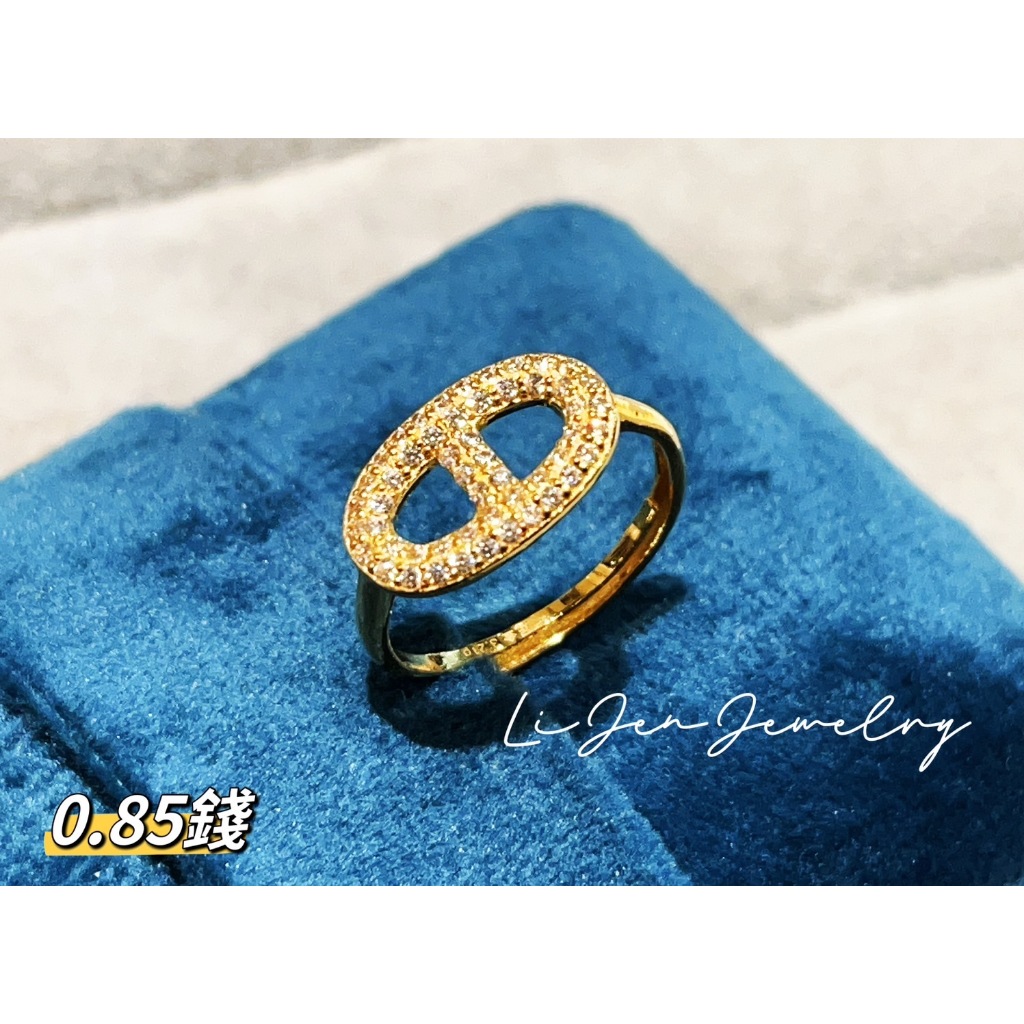 🌟╭☆Golden Wood☆╮🌟黃金工藝～~  豬鼻子系列可調圍 戒指～～9999純金戒指 !🌟