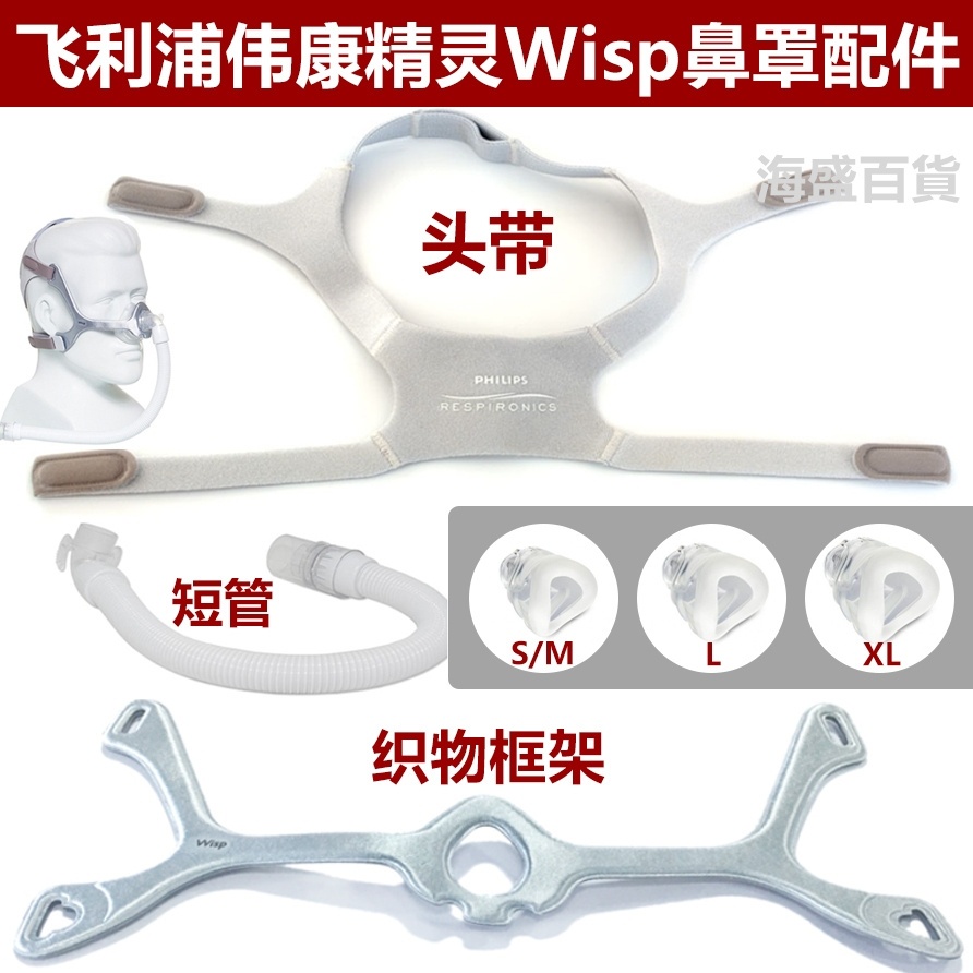 WISP精靈硅膠鼻罩 飛利浦偉康呼吸器機 原裝專用頭帶 /綁帶/帶子框架 鼻罩 頭帶硅膠