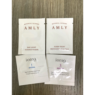 AMLY/舒眠煥活雙效晚霜/3ml/保濕光采精華油/2ml/ioma /抗皺返時晚安面膜 /1ml /水潤保濕凝霜