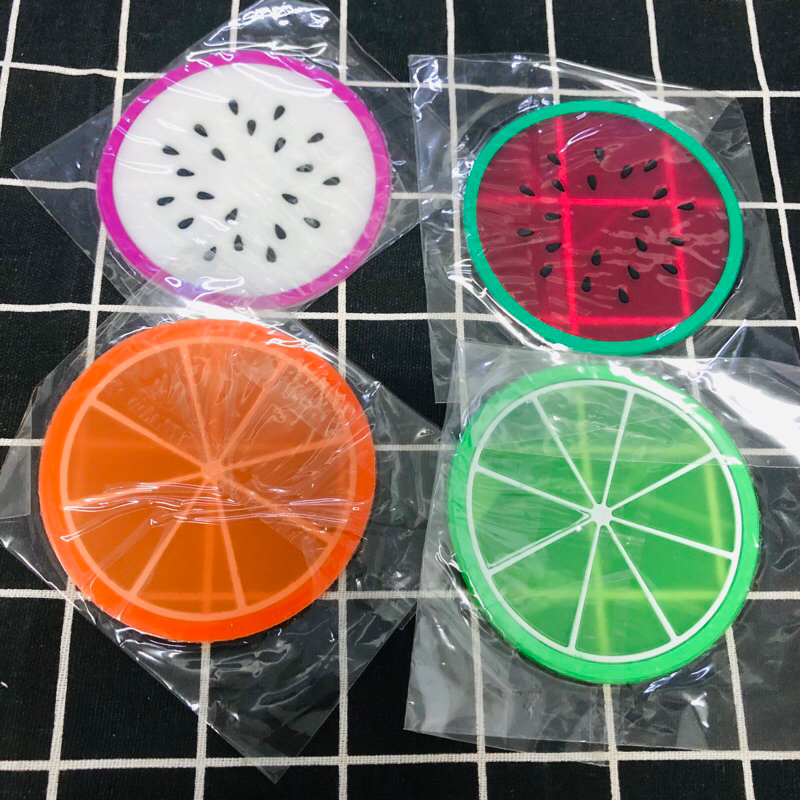 水果矽膠杯墊 水果系列 西瓜 橘子 檸檬 火龍果 杯墊 軟膠 防水杯墊