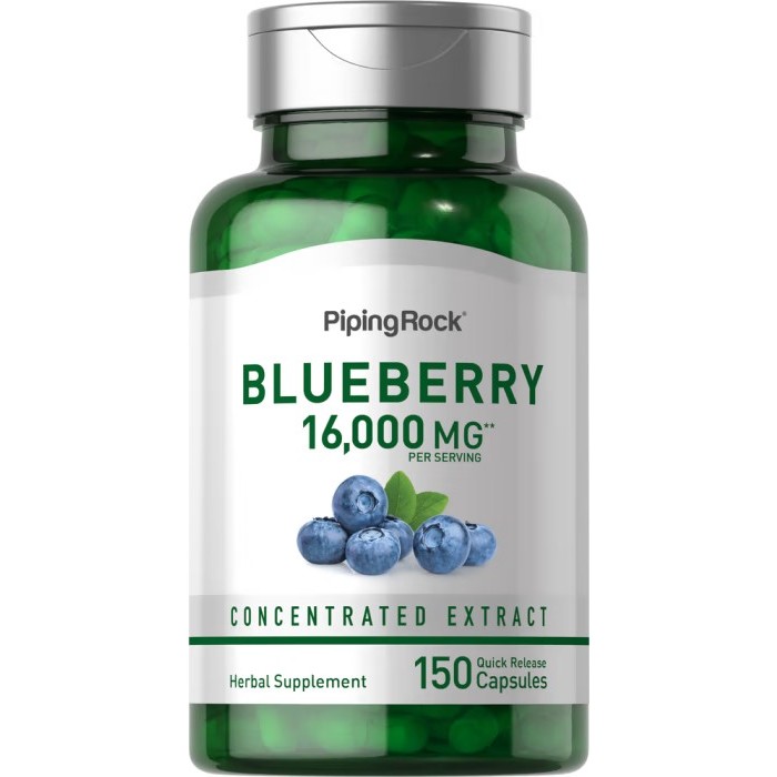 &lt;台灣現貨&gt;Piping Rock 藍莓, 16,000 mg, 150顆膠囊 抗氧化 視力保健