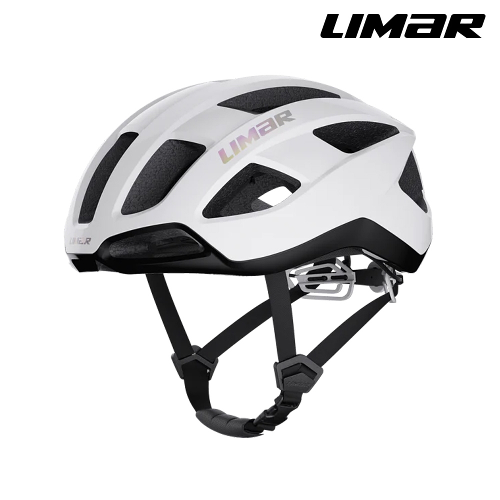 LIMAR 自行車用防護頭盔 AIR STRATOS 白/虹彩標 (M-L)  / 公路車安全帽 單車帽 自行車帽