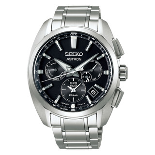 SEIKO 精工 Astron 鈦合金 雙時區太陽能GPS衛星定位手錶 (SSH067J1)-黑色SK010