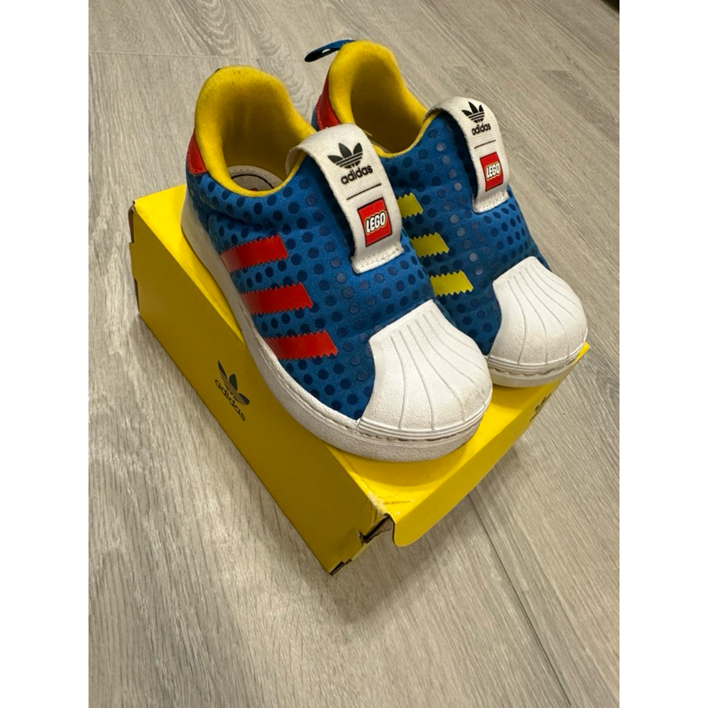 二手✨愛迪達 adidas 貝殼鞋 樂高LEGO 童鞋UK7K FR24 CHN140 US7 2/1K(附原鞋盒）