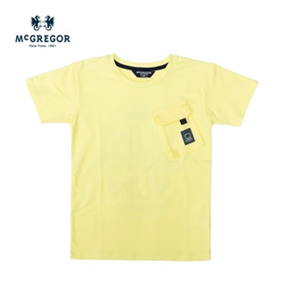 MCGREGOR 瑪格麗格 單面針織休閒短袖貼袋印花圓領T恤-男童款(231709字體印花圖案)