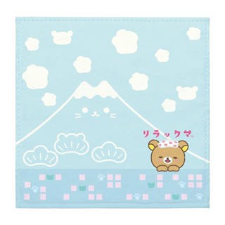 San-X 拉拉熊 懶懶熊 貓咪湯屋系列 刺繡迷你方巾 純棉手帕 一起泡湯吧 拉拉熊 XS83854