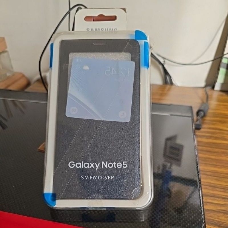 三星 Note5 二手 原廠手機殼 藍黑色