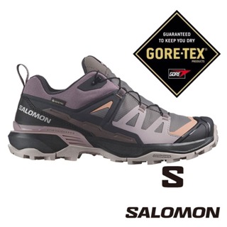 【SALOMON 法國】女低筒登山鞋GT X ULTRA 360『紫/灰/軟木棕』474494 戶外 露營 登山 健行